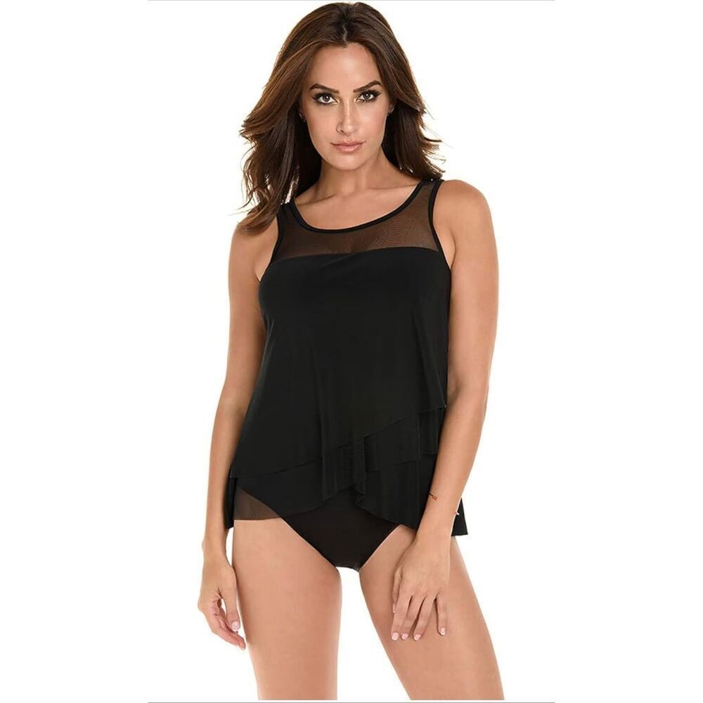 Miraclesuit Women's Swimwear Mirage 8 black Tankini Bathing Suit Top
